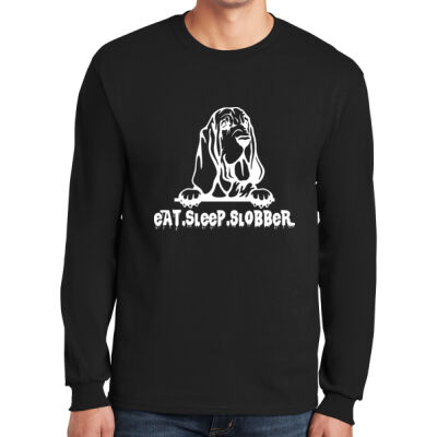 Eat Sleep Slobber White Print - Long Sleeve 2 Thumbnail